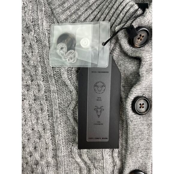 5-30 QI CASHMERE NWT Men's Sweater Gray Size M - Picture 9 of 13